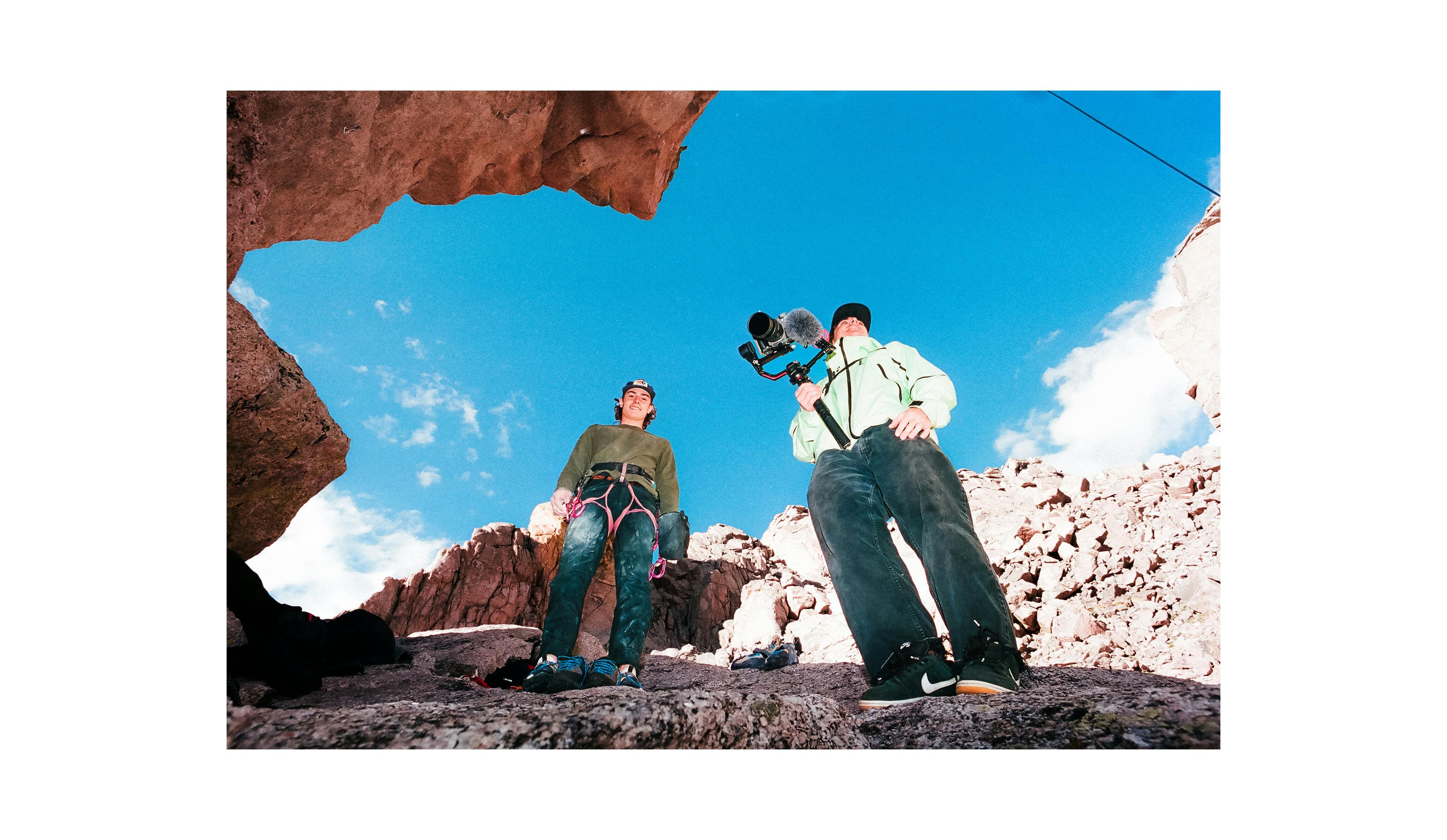 Film maker Bobby Vannoy and climber Tanner Bauer 