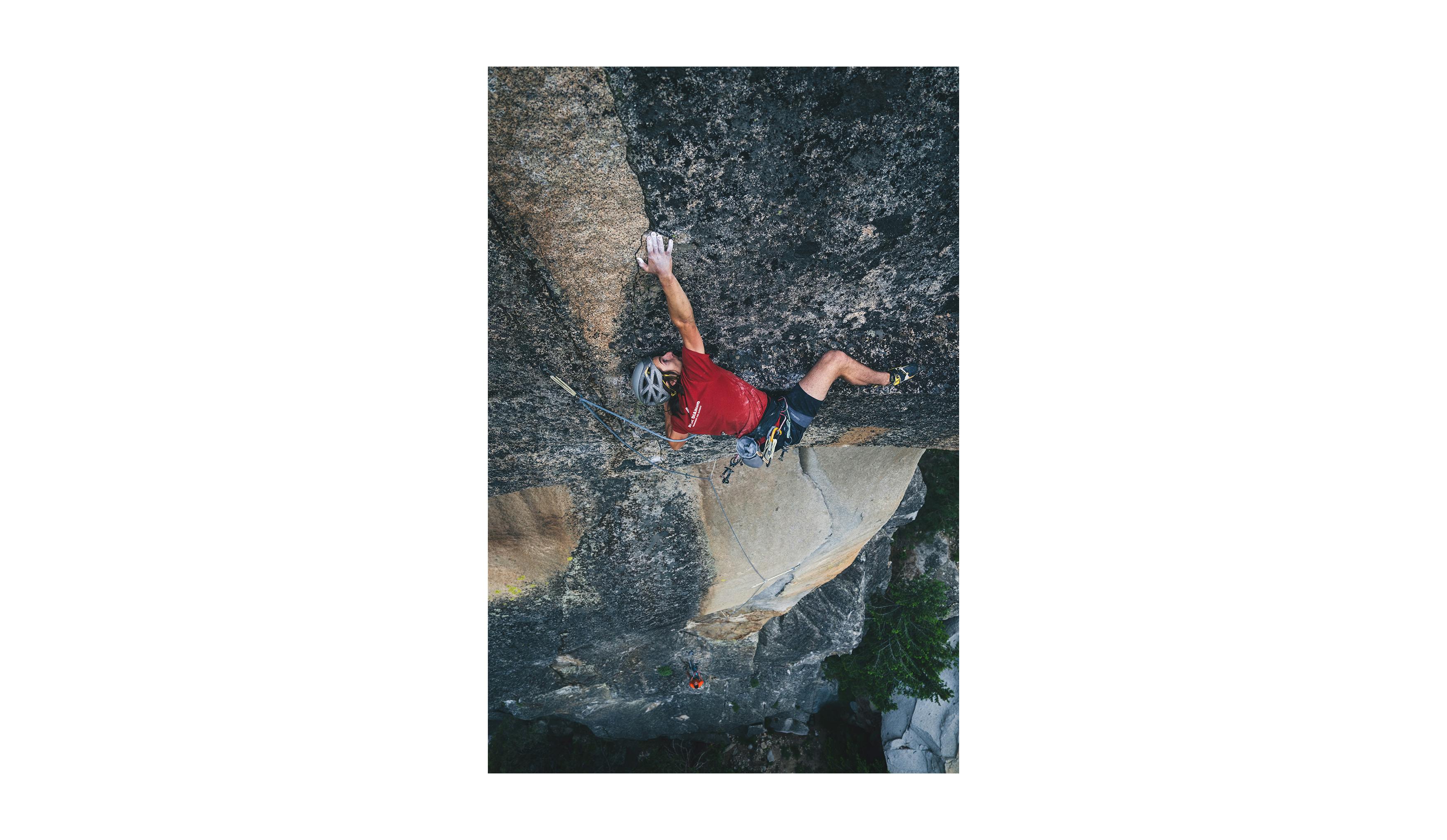 BD athlete Connor Herson climbing New Leaf (5.13d).