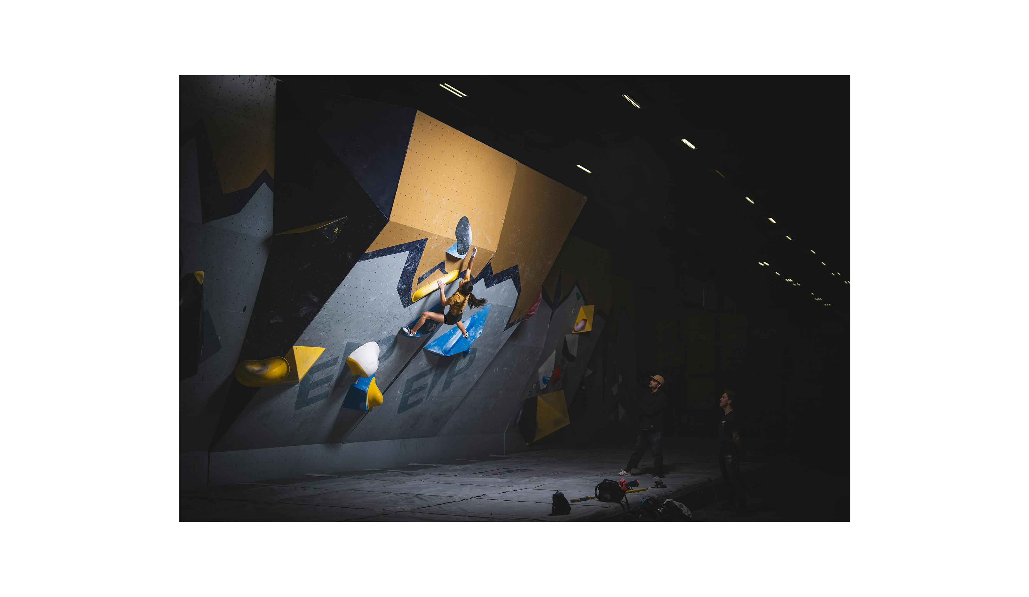 Black Diamond Athlete Natalia Grossman competing on a boulder