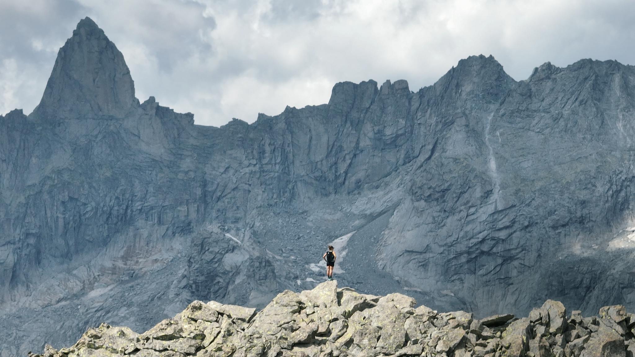 Black Diamond athlete Hillary Gerardi takes in the view while inspecting the race course. 